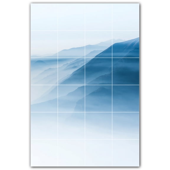 Picture-Tiles.com: Mountains Ceramic Tile Wall Mural WAL500848-46L. 32"W x 48"H using (24) 8" x 8" Ceramic Tiles-Satin Finish