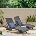 thumbnail image 5 of Soleil Outdoor Wicker Arm Chaise Lounges, Set of 2, Grey, 5 of 11