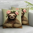 thumbnail image 3 of Creowell Short Plush Pillowcase Lovely Sloth Design White, 3 of 5