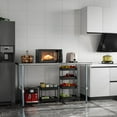 thumbnail image 3 of ROVSUN 60" X 24" Open Base Stainless Steel Table, NSF Commercial Heavy Duty Prep & Work Table,Metal Table for Kitchen, Restaurant, Home, Hotel, Garage, Laundry, 3 of 8