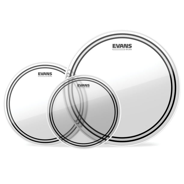 Paquete Drum Heads Evans EC2S, transparente, estándar (30 cm, 33 cm, 40 cm)