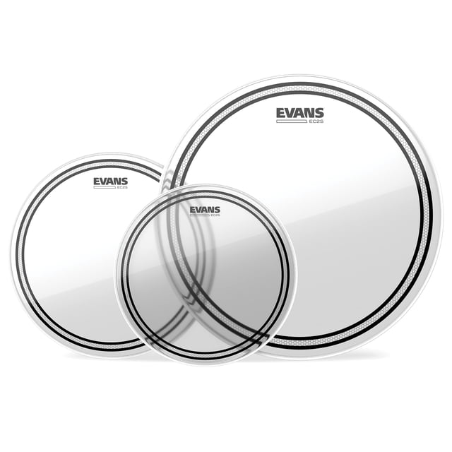 Paquete Drum Heads Evans EC2S, transparente, estándar (30 cm, 33 cm, 40 cm)