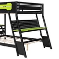 thumbnail image 5 of Mintazer Full Over Twin Gaming Bunk Bed with Dual Desks, E-Sport Bunk Bed with USB Desktop Ports & Pegboard Storage for Bedrooms Dorm, Green, 5 of 21