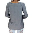 thumbnail image 4 of Uhndy Women's V Neck Long Sleeve Floral Crochet Pullover Tops-LQ, 4 of 4