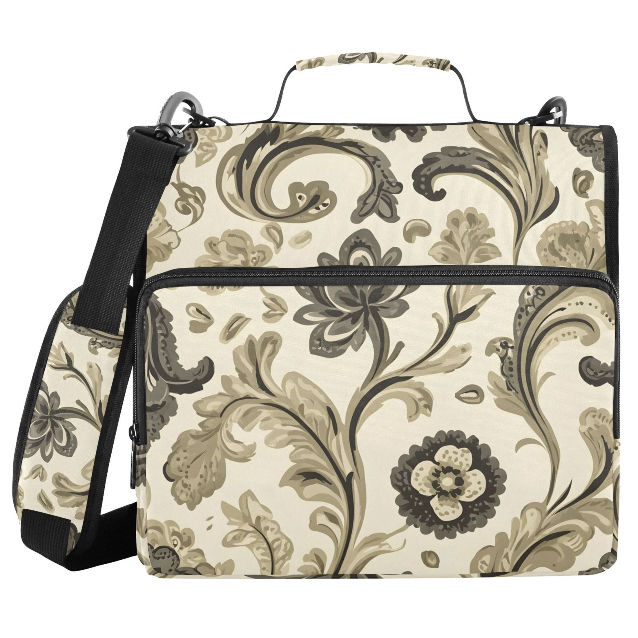 ALAZA Zipper Binder Artistic Paisley Floral 3 Ring Trapper Keeper File Folder Organizer Bag
