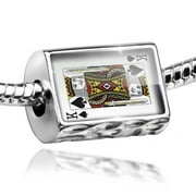 NEONBLOND Bead King of Spades - King / card game Charm Fits All European Bracelets