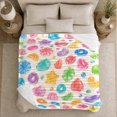 thumbnail image 5 of Playful Watercolor Gemstones decorative motif Shapes, Playful Food Art Scene, Warm Flannel Blanket for Living Room and Reading Nook, Art Lovers Friendship Gift, Playful Home Decor, 5 of 9