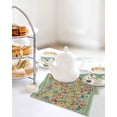 thumbnail image 4 of Boho Green Flowers Kitchen Dish Towels for Drying Dishes Set of 2, Spring Abstract Watercolor Floral Leaf Waffle Weave Microfiber Hand Tea Bathroom Towels Quick Dry & Absorbent Towel 12x12, 4 of 7
