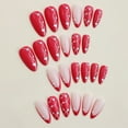 thumbnail image 2 of Fofosbeauty Christmas Nails 24pcs Press on False Nails Tips, Almond Fake Acrylic Nails, French Heart Red, 2 of 7