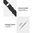 thumbnail image 3 of Uxcell Genuine Leather Band Smooth Flat Leather Watch Strap for Men and Women Black/Silver Tone 14mm, 3 of 7