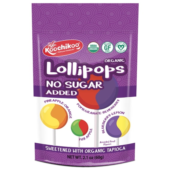 Koochikoo Sugar Free Organic Lollipops, 2.2 oz (Pack - 2)