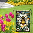thumbnail image 2 of Bee Happy Garden Flag Spring Summer Flowers Garden Flag Glass Style Vertical Double Sided Rustic Farmland Burlap Yard Lawn Outdoor Decor 12.5x18", 2 of 6