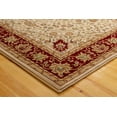 thumbnail image 4 of 5' x 7' Beige and Red Classic Floral Rectangular Area Throw Rug, 4 of 5