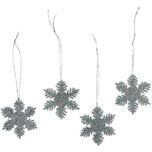Darice Tree Trimming Glitter Snowflake Silver 2 Inches