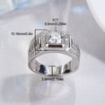 thumbnail image 3 of 1 Carat Moissanite Mens Engagement Ring - Dazzling Sterling Silver Promise Band - Timeless Wedding Jewelry for Him, 3 of 8