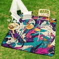 thumbnail image 6 of Color Wave Point Geometry Waterproof Picnic Blanket with Foldable Zipper, Suitable for Outdoor Use, Suitable for Travel, Camping, Beaches, Parks, Grasslands, Picnic Blanket Accessories, 6 of 7