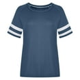 thumbnail image 3 of gakvbuo Plus Size Summer Tops For Women 2023 Trendy Women‘s Plus-Size Tops For Women Summer Round Neck T Shirts Color Block Raglan Tees, 3 of 4