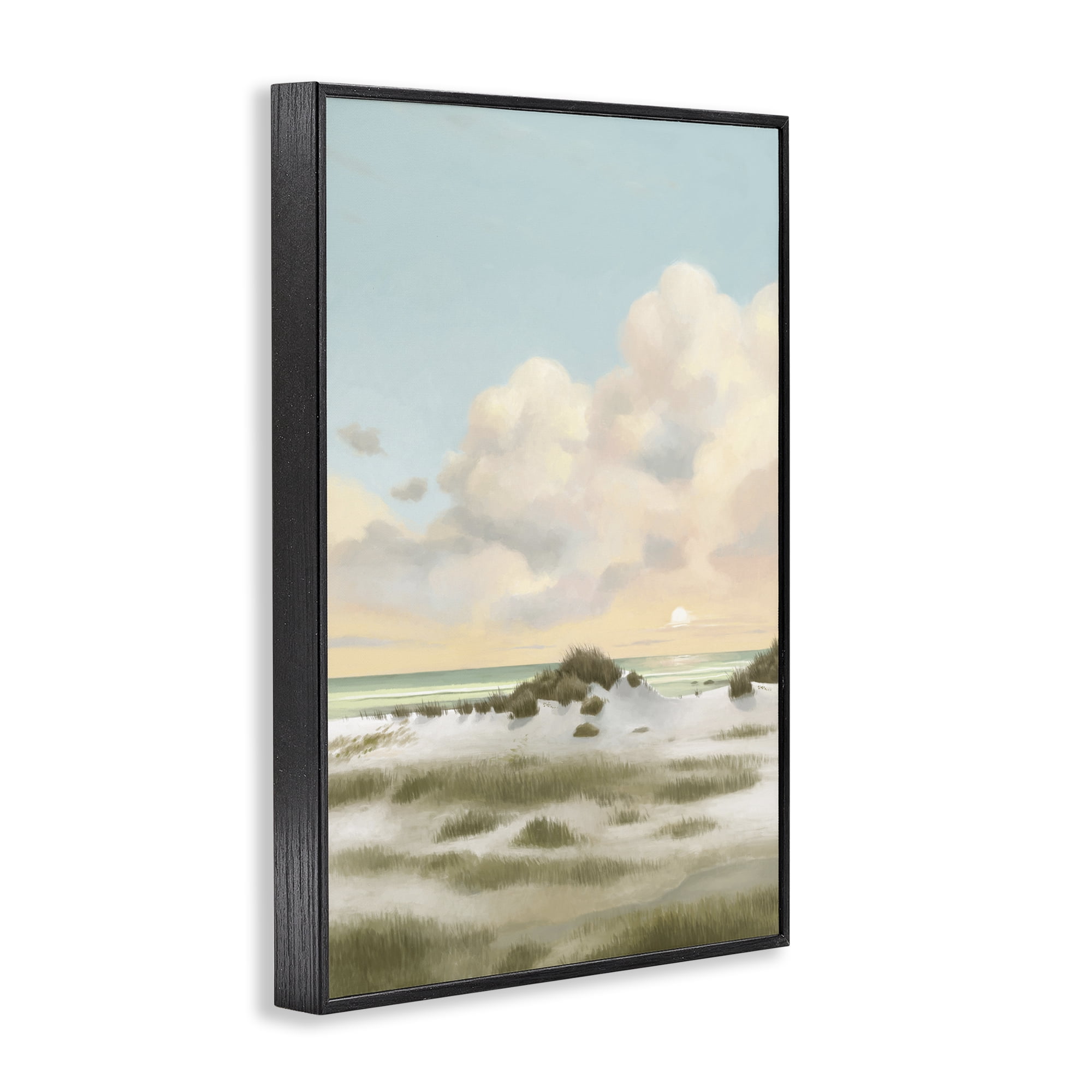 Stupell Industries Land & Sea Painting Landscape Painting Black Framed Art Print Wall Art, 16 x 24