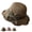 Brown, variant on Women's Elegant Woven Straw Sun Hat with Ruffled Bow Foldable Breathable Summer