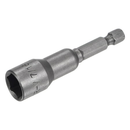 

Uxcell 1/4 Quick-Change Hex Shank 7/16 Magnetic Nut Driver Bit 2.56 Length SAE Sizes