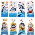 thumbnail image 2 of Cartoon Shark Head Candy Bags for Kids, OPP Flat Pocket Gift Bags for Shark Theme Birthdays and Ocean Parties，A, 2 of 7