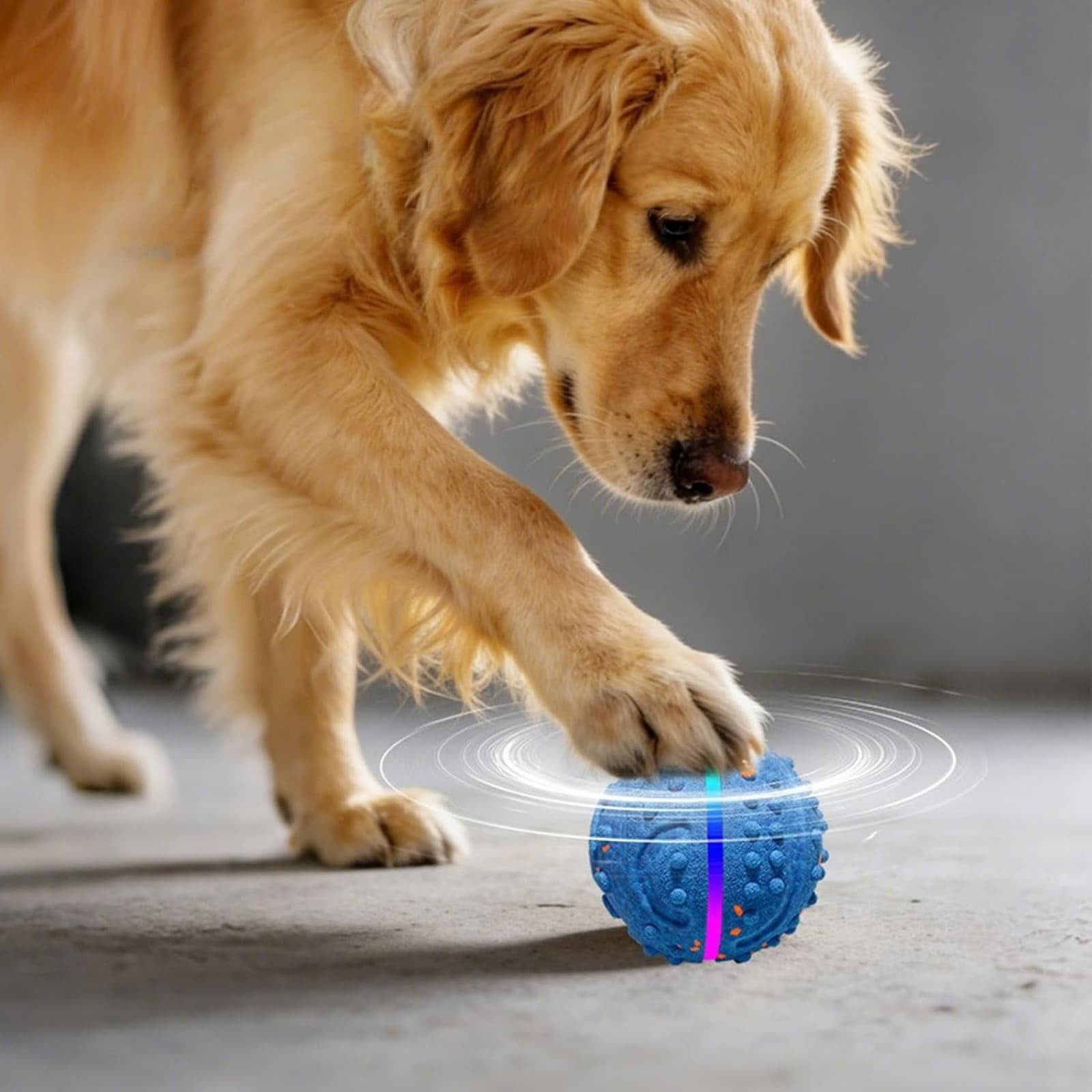 Automatic Rechargeable Self Moving Bouncing Flashing Lights Interactive Pet Toy 315 Inch for Small Medium Dogs Cats Indoor Outdoor Play
