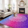 thumbnail image 5 of 6x9 Washable Area Rug, Boho Ethnic Blossom Floral Non-Slip Large Rectangle Rug for Living Room Dining Room, Decor Gradient Texture Indoor Floor Mat for Home Decor, 5 of 9