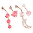 thumbnail image 4 of 2025 Latest Model 4pcs Belly Button Rings Set Dangle Barbell Stud Belly Rings ..., 4 of 5