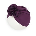 thumbnail image 2 of Baby Girl Hat, Turban Hats for Infant Toddlers Girls, Polyester Cotton Baby Cap with Big Flower for Little Girl, 2 of 8