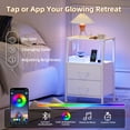 thumbnail image 4 of Eunos White Small Nightstand with Charging Station, 2 Drawer Bedside Table Set of 2 for Bedroom, Living Room, 4 of 8