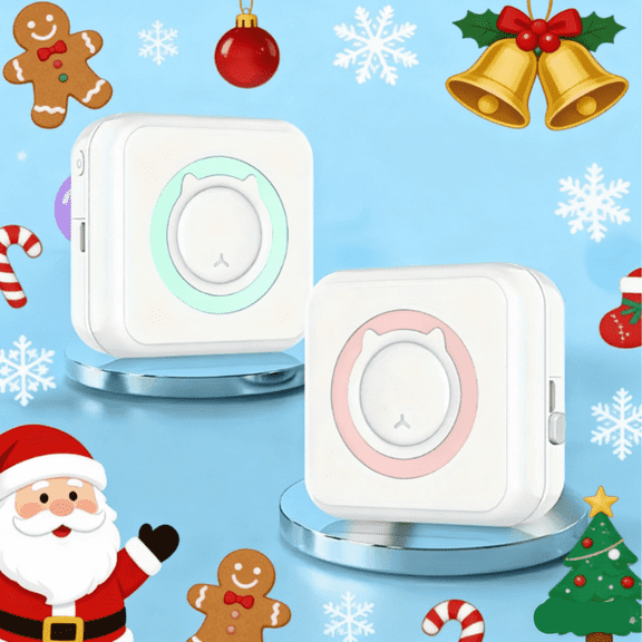 2PCS Mini Printer  Thermal Printer, Bluetooth Portable Phone Print Pods,Study Maker for Pictures, Photos, Journals, DIY, Compatible with Phone & Tablet