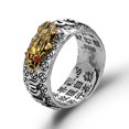 thumbnail image 2 of Anillo ajustable Feng Shui Pixiu Mantra budista atraer riqueza anillo abierto de la suerte, 2 of 4