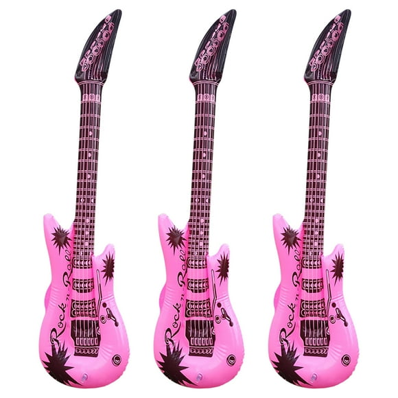 YANGHONGY Large Inflatable Blow Up Guitar Kids Toy Fancy Dress Party Stage Props Children's Simulation Inflatable Musical Instrument 3pcs
