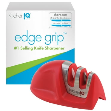 Smiths Edge Grip 2-Stage Knife Sharpener, Red