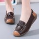 thumbnail image 2 of Zapatos Casuales de las Mujeres Suaves de Cuero Falso Deslizamiento Superior en Mochilas Cómodos Zapatos Planos de la Sola Plana de las Mujeres, 2 of 9