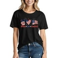 thumbnail image 2 of HEILAU 4th of July Shirts for Women Independence Day American Flag Graphic Tees Patriotic :Premium Cotton Crewneck USA Short Sleeve T Shirt Summer Tops, 2 of 7