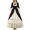 Black, variant on Women Princess Medieval Dress Bowknot Square Neck Long Sleeve Renaissance Maxi Dresses Tiered Ruffle Court Dress Halloween Costume Brown XXXL