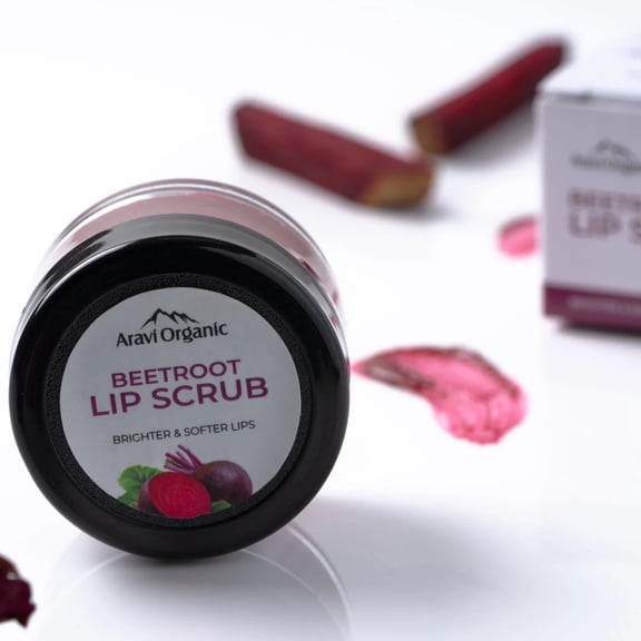 Aravi Organic Beetroot Lip Scrub for Smooth, Soft & Exfoliated Lips, 0.53 oz
