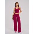 thumbnail image 3 of PISONIC Womens Workout Sets 2 Piece Racerback Crop Top Straight Leg Yoga Pants Yoga Pilates Outfits, 3 of 7
