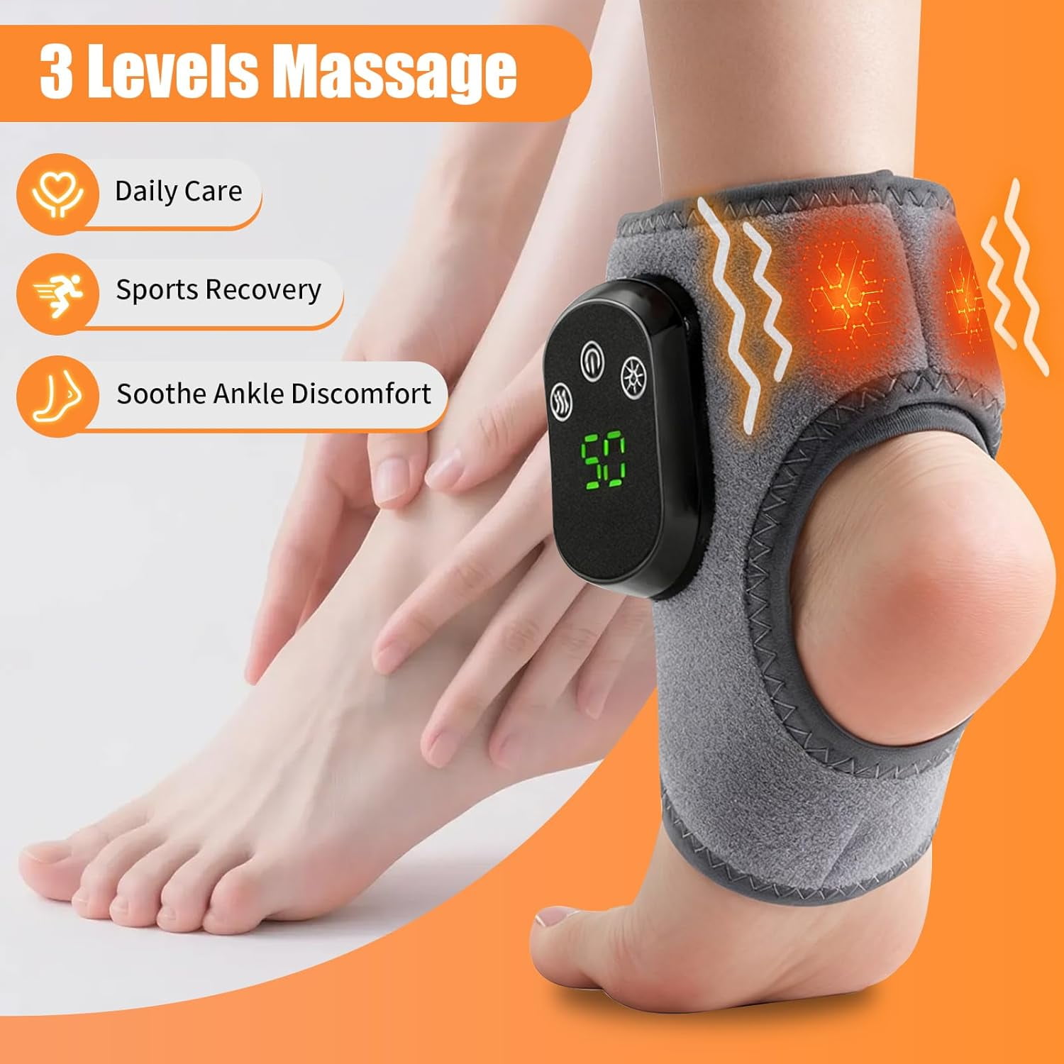 Foot Massager for Neuropathy, Footrenews Triple Method Massager, Ankle Massager for Circulation and Pain Relief, Foot Massager Plantar Fasciitis with Heat & Vibration, Smart Timer, Touch Screen