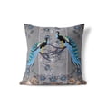 thumbnail image 5 of Enchanted Peacock Faux Suede Throw Fabric Pillow in Gray 18x18, 5 of 5
