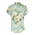 thumbnail image 4 of cocolona Womens Summer V Neck Button T-shirts Fashion Casual Floral Print Short Sleeve Tops Lightweight Trendy Blouses S-2XL, 4 of 5