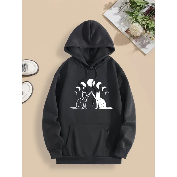 Confident Letter Print Kangaroo Casual Hoodie Shirt for Men & Women, up to Size 5XL