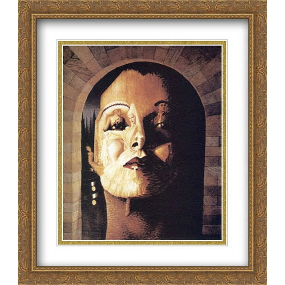 Lupe 2x Matted 28x32 Large Gold Ornate Framed Art Print by Ocampo, Octavio