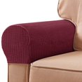 thumbnail image 2 of Cushion 2Pcs Sofa Arm Protector Anti-Slip High Elastic Polyester Simple to Install Armrest Covers Household Supplies Black, 2 of 5
