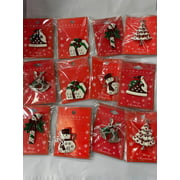 Set of 12 Vintage Christmas Brooch Lot/Holiday Brooch/Christmas Tree/Snowman/Xmas Pin Lot/Party Favor/Rhinestone Christmas