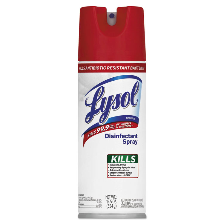 Disinfectant Spray, Unscented, 125 Oz Aerosol, 12/carton
