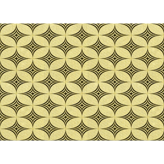 Ahgly Company Indoor Rectangle Patterned Sun Yellow Area Rugs, 8' x 12'