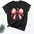 thumbnail image 6 of Craaazy Women's Bow Prints Fashion Round Neck Short Sleeved T-shirts Gifts, 6 of 6