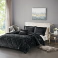 thumbnail image 4 of Home Essence Apartment Alyssa Diamond Quilted Polyester Velvet Duvet Cover Set, Black, Twin/Twin XL, 4 of 16